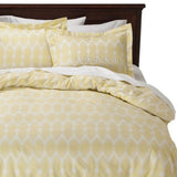 NEW Nate Berkus 3 Piece Brotch Duvet cover Set Lime Drop Cotton Full/Queen/King