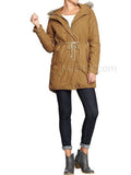 Old Navy Drawstring FAUX FUR Jacket Cinch-Waist CANVAS PARKA COAT XS S M L XL XX