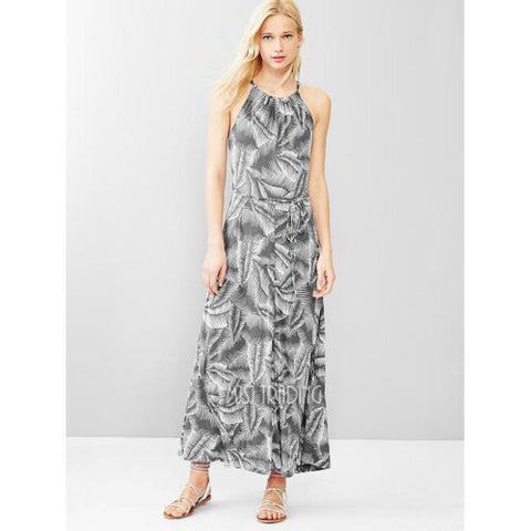 GAP Women Tropical Grey Rayon Jersey High Neck Panel Maxi Dress – JNL Trading GAP Women Tropical Grey Rayon Jersey High Neck Panel Maxi Dress – JNL Trading
