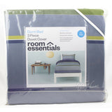 NEW Room Essentials Dorm Bed 3 Piece XL TWIN Duvet Cover+Sham+Insert Set Blue