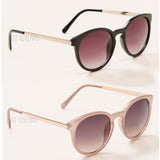 NWT Ann Taylor LOFT Cute Sleek Trendy Round Keyhole Sunglasses Black/Pink HOT
