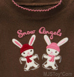 NWT GYMBOREE Cute Pink Brown Girl Snow Angels Bunny T-Shirt Tee Long Thermal Tee