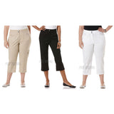 Rafaella Classic Stretch Poplin Cargo Higher Rise Straight Hip Capri Pants $58