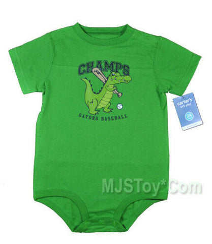 NWT Carter's Green Champs Gators Baseball Bodysuit 24Months Baby T-Shirt