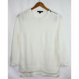 NWT ANN TAYLOR Women's 3/4 Sleeve Knit Shoulder Zip Anchor Sweater MSRP $89