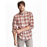 NWT Old Navy Men's Slim-Fit Long Sleeve Plaid Flannel Shirt 100% soft cotton