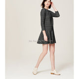 NWT Ann Taylor LOFT GEO STRIPE FLIPPY Stylist Cute Adorable Fall Winter DRESS