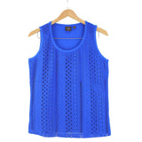 Rafaella Women's CROCHET Knit Tank top Pink/Blue/Ivory/Green S-XXL MSRP $58