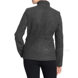 NWT Old Navy Stylist Women Cropped Pea Coat Peacoat Jacket Blazer Gray Size M L