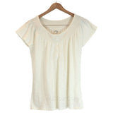 Eddie Bauer Peasant Blouse Top Short Sleeve Shirt 100% Soft Cotton 4 colors