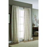 NEW Threshold One Window Panel Cream/White Flocked Scroll 54"x84" Window Curtain