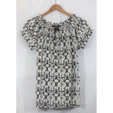 NWT Grace Elements Peasant Ruffle Edge Top Short Sleeve Shirt 100% Soft Cotton
