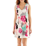 Worthington Sleeveless V-Neck Flower Print Fit-n-Flare PRINCESS GRACE Dress
