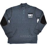 NWT Nautica 1983 Yachting Embroidered Boy Quarter Zip Pullover Gray Sweater L XL