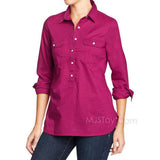 NWT Old Navy Women Utility Shirts Two Pocket Blouse 100% Cotton Top XS/S/M/L/XL