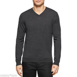 Calvin Klein CK Men 100% Extra Fine Merino Wool Luxurious V-Neck Sweater