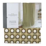 NEW Threshold Yellow Circle Shower Curtain 72x72" 100% Cotton Buttonhole Top