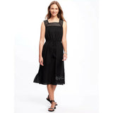 NWT Old Navy Cute Stylist Beautiful Crochet-Yoke Soft Linen-Blend Midi Women S-L