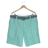 NEW IZOD Men Flat Front Belted Khaki Short Classy Chinos Cotton Shorts 34-42 $55