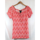 NWT Grace Elements Peasant Ruffle Edge Top Short Sleeve Shirt 100% Soft Cotton