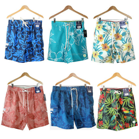 NWT CARIBBEAN JOE men swim trunk swimsuit tropical Floral Beach Board Short