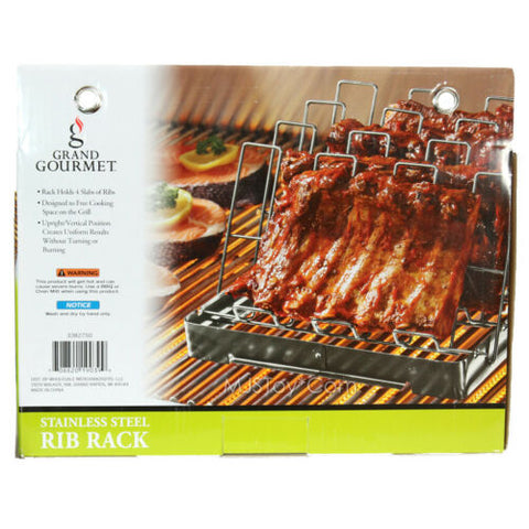 NEW Grand Gourmet Stainless Steel Rib Rack for Grill Uniform Result No ...