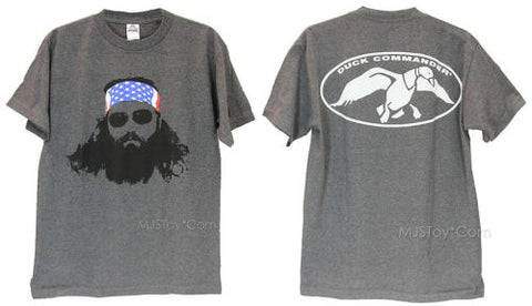 Duck Dynasty Commander T-Shirt Tee WILLIE ROBERTSON w/ Flag Bandana