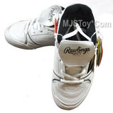 NIB Rawlings WHITE BASEBALL CLEATS Shoes CLEATED Shoe Kids Size Rubber Spikes