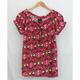 NWT Grace Elements Peasant Ruffle Edge Top Short Sleeve Shirt 100% Soft Cotton