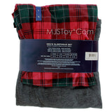 Nautica Men's Pajama Sleepwear Set Short Sleeve Crew Tee & Knit Fleece Pant