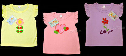 NWT 3 Set Charming Baby Girl Ruffled Short Sleeves Lot