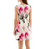 Worthington Sleeveless V-Neck Flower Print Fit-n-Flare PRINCESS GRACE Dress