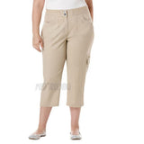 Rafaella Classic Stretch Poplin Cargo Higher Rise Straight Hip Capri Pants $58