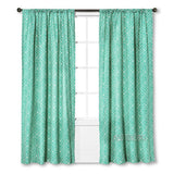 NEW Threshold One Window Treatment Panel Tan/Green Greek Key 54"x84" Curtain