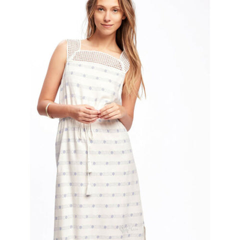NWT Old Navy Cute Stylist Beautiful Crochet-Yoke Soft Linen-Blend Midi – JNL Trading NWT Old Navy Cute Stylist Beautiful Crochet-Yoke Soft Linen-Blend Midi – JNL Trading