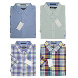 NWT Nautica Men Shirt Linen/Cotton Regular Fit Short Sleeve Pointed Collar M-2XL