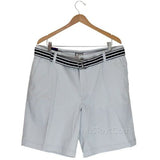 NEW IZOD Men Flat Front Belted Khaki Short Classy Chinos Cotton Shorts 34-42 $55
