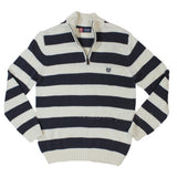 CHAPS by Ralph Lauren Men 100% Cotton 1/4 Zip Pullover Sweater StripesSweae