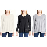 NWT DKNY Jeans Super Soft Women Lightweight Pullover V-Neck Tunic Sweater Size S