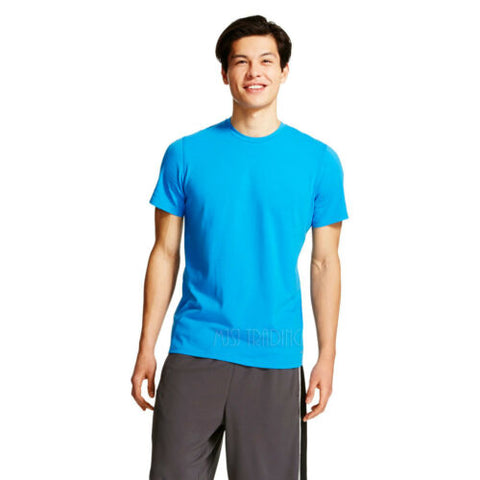 C9 Champion Men's Performance Duo Dry Cotton T-Shirt Blue Stretch Tee Top S