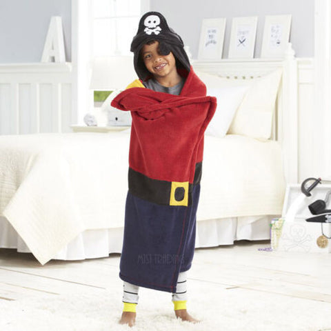 NWT Pirate Hooded Microplush Throw Warm Cozy Supersoft 50"x32" Kids Blanket