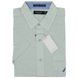 NWT Nautica Men Shirt Linen/Cotton Regular Fit Short Sleeve Pointed Collar M-2XL