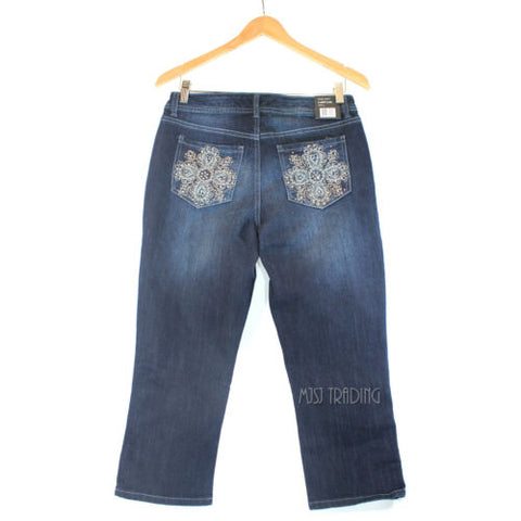 Nine West Stylist Jeans Bling Karen Floral Capri Women Pants – JNL Trading Nine West Stylist Jeans Bling Karen Floral Capri Women Pants – JNL Trading