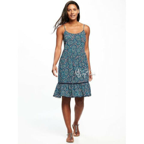 NWT OLD NAVY Cute Soft Stylist Women Pom-Pom-Trim A-line Swing Summer JNL Trading NWT OLD NAVY Cute Soft Stylist Women Pom-Pom-Trim A-line Swing Summer JNL Trading
