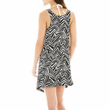 NWT Porto Cruz Sharkbite Tank Dress Beach/Pool Swimwear Cover-Up White/Black S