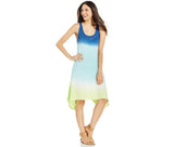 NWT DKNY Jeans Beautiful Ombré Shading Sleeveless Stylist Asymmetrical hem Dress