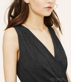 NWT Ann Taylor LOFT Charcoal Gray Draped Crossover Stylist Beautiful Dress XS/S