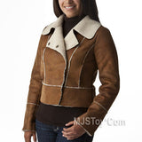 NWT Xhilaration Women Brown Cropped Faux Jacket Coat L
