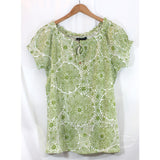 NWT Grace Elements Peasant Ruffle Edge Top Short Sleeve Shirt 100% Soft Cotton