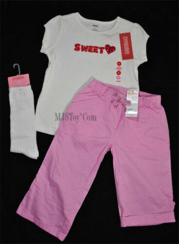 NWT GYMBOREE SWEET Heart Sequence Tee T-Shirt/Pants/Socks Outfit Size 6T Lot